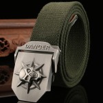 Thickened and lengthened canvas belt for young men and women, simple and versatile black belt BU26-P10