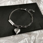 Love retro bracelet female ins niche design Korean style peach heart simple personality student trendy letter bracelet