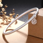 Ancient method inherited young solid classic versatile frosted Fu brand bracelet simple and fashionable girlfriend gift