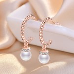 Japanese and Korean fashion pearl earrings for women with diamond-plated 18K gold earrings Internet celebrity new trendy temperament long earrings