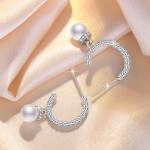 Japanese and Korean fashion pearl earrings for women with diamond-plated 18K gold earrings Internet celebrity new trendy temperament long earrings