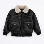 Papa Doudin & 220 Pocket M Label Plush Leather Jacket 1