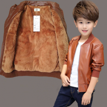 Cool Kids Cool&Solid Color Velvet Leather Jacket