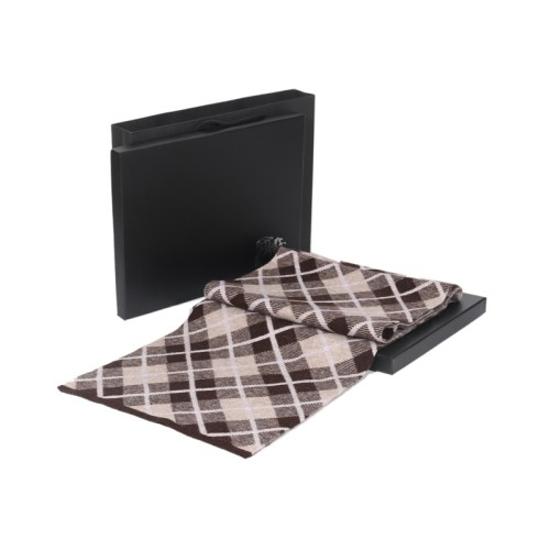 H0066P145 men's winter gift box scarf 100% pure wool scarf Korean style scarf simple trendy plaid long style