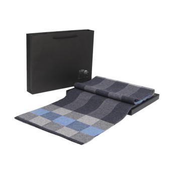 H0069P135 simple gift box birthday gift for men winter Korean style trendy all-match plaid scarf pure wool scarf