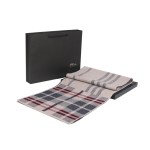 H0048P125 men's winter high-end Korean style plaid retro scarf long 100% pure wool scarf