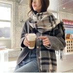 2023 new thickened scarf Korean version sweet and warm imitation cashmere scarf plaid shawl neck scarf for women