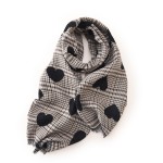 Scarf for women, high-end love print, mid-length warm autumn and winter scarf, new winter fashion commuting scarf for women