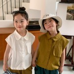 Xiaodiaojia children's clothing&23408 sleeveless pocket shirt