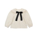 Kids Trendy Products&xh095-Black Bow Doll Collar Shirt