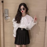 Yuconcong&679 big collar lace shirt