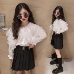 Yuconcong&679 big collar lace shirt