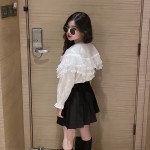 Yuconcong&679 big collar lace shirt