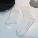 B218-W110-P15 basic striped black and white long mid-calf socks for four seasons new men's casual cotton students