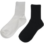 B218-W110-P15 basic striped black and white long mid-calf socks for four seasons new men's casual cotton students