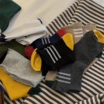 B218-W107-P25 Trendy Couple Men's and Women's Socks 10 Pairs Casual Striped Color Matching 2023 Autumn and Winter New