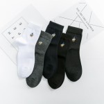 Socks Men's Mid-Tube Socks Spring and Autumn Trendy Street Sports Four Seasons Pure Cotton Women's Socks Korean Version Couple Socks W307-P6