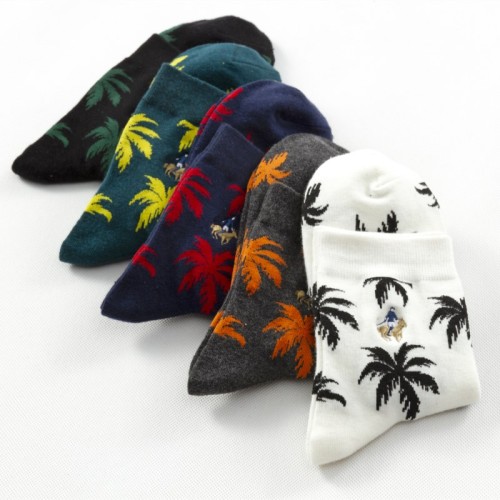 Cotton socks men's mid-calf socks autumn personality trend colorful sports socks four seasons long socks men's cotton socks W309-P5