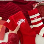 New Year's Red Socks Gift Bag Socks for Men and Women Couples Mid-Tube Socks Animal Year Sports Socks Year of the Dragon Festive