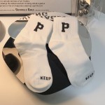 B218-W111-P18 letter P trendy sports Hong Kong style trendy men and women same style cotton socks new versatile 2023