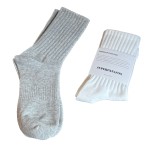 B218-W130-P26 Japanese fashion men's solid color casual cotton socks mid-length striped socks 2023