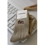 B218-W124-P26 retro trendy neutral style workwear camping oil lamp embroidered mid-tube socks for men and women