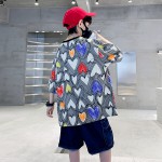 Jinduoduo&WSNXT5277 love graffiti short-sleeved T-shirt