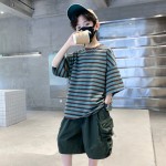 Jinduoduo&LBXW9562 solid color striped T1