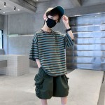 Jinduoduo&LBXW9562 solid color striped T1